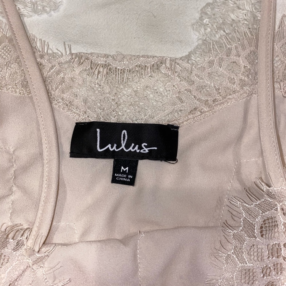 Lulu’s Maddox Pale Pink Satin Lace Tank. Worn once. Perfect condition - Picture 4 of 5